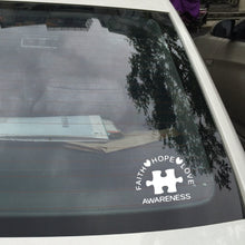 Load image into Gallery viewer, Faith Hope Love Autism Awareness Puzzle Piece Vinyl Decals Sticker For Car Laptop Decor