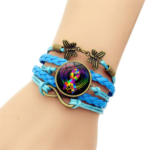 Autism Awareness Multilayer Heart Charm Bracelets