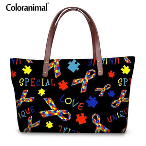 Women Set Tote Bag Brand Design Autism Awareness Printing