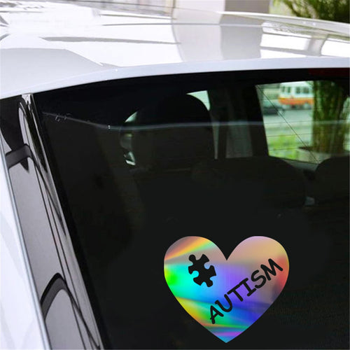 Cozy Autism Heart Puzzle Piece Wall Home Glass Window Door Car Sticker