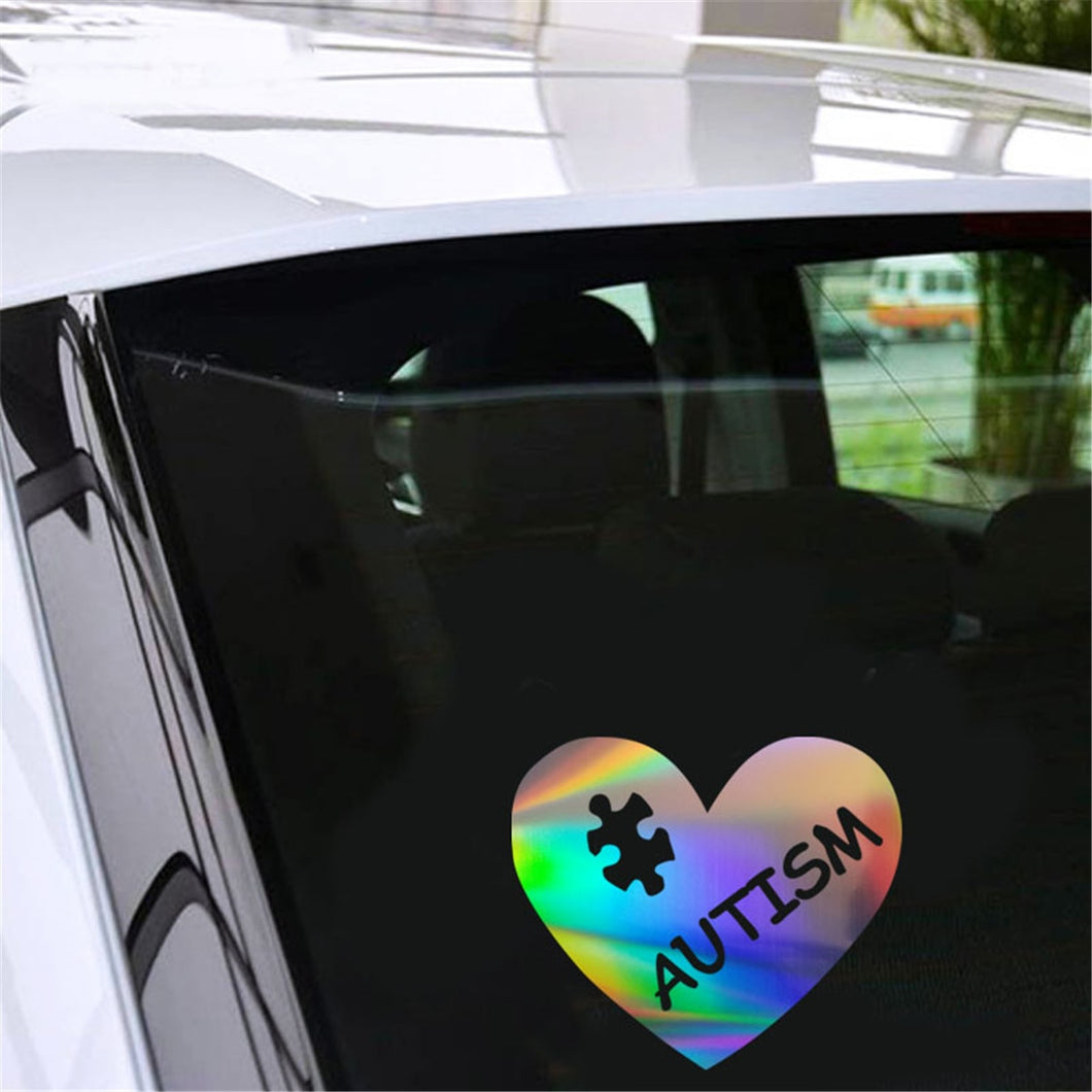 Cozy Autism Heart Puzzle Piece Wall Home Glass Window Door Car Sticker