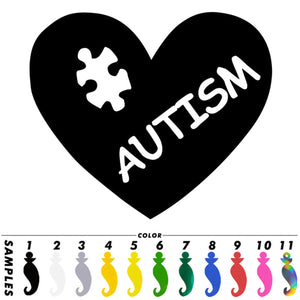 Cozy Autism Heart Puzzle Piece Wall Home Glass Window Door Car Sticker