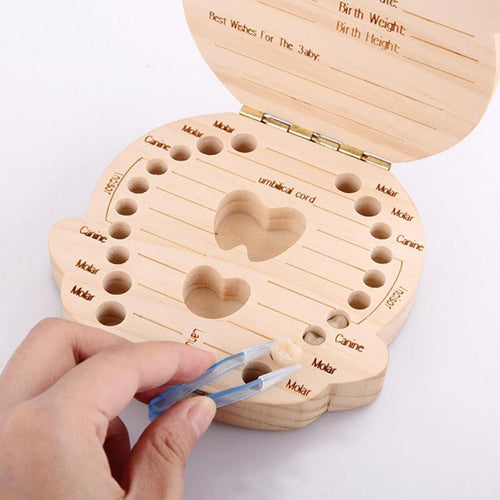 Lovely Girl /Boy Image Wooden Baby Teeth Box