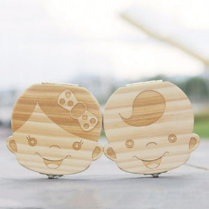 Lovely Girl /Boy Image Wooden Baby Teeth Box