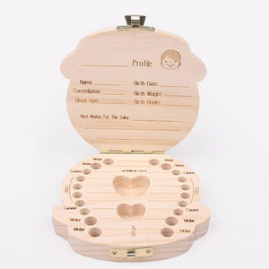 Lovely Girl /Boy Image Wooden Baby Teeth Box