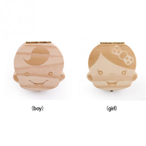 Lovely Girl /Boy Image Wooden Baby Teeth Box