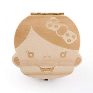 Lovely Girl /Boy Image Wooden Baby Teeth Box