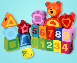 Educational Wooden Math Lacing Toy