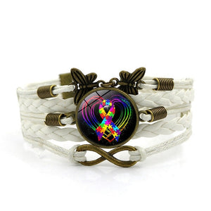 Autism Awareness Multilayer Heart Charm Bracelets