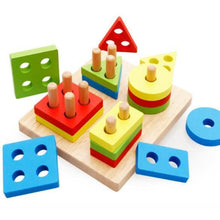 Load image into Gallery viewer, Wooden Shape Stacker Sorting Toy