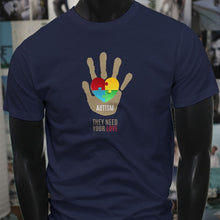 Load image into Gallery viewer, Support Strong Hand Autism Awareness Love Needed Men&#39;s T-Shirt Tee shirt