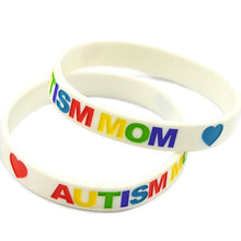 Load image into Gallery viewer, Two Colors Autism Mom/Dad Silicone Bracelets