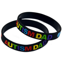 Load image into Gallery viewer, Two Colors Autism Mom/Dad Silicone Bracelets