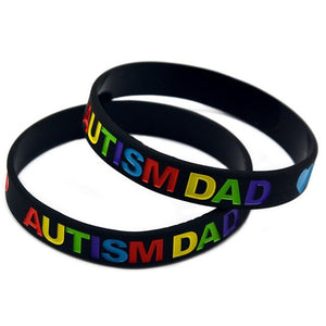 Two Colors Autism Mom/Dad Silicone Bracelets