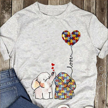 Load image into Gallery viewer, Elephant Love Womens T-Shirt Autism Awareness