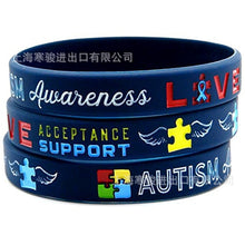 Load image into Gallery viewer, Medical alert Autism Awareness silicone rubber bracelet wristband