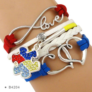 Autism Infinity Love Rhinestone Puzzle Pieces