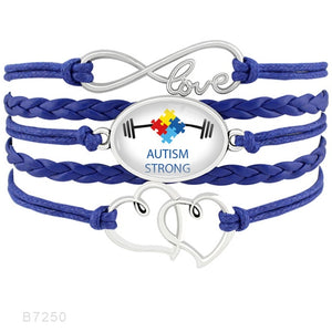 Autism Infinity Love Rhinestone Puzzle Pieces