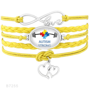 Autism Infinity Love Rhinestone Puzzle Pieces