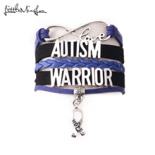 Load image into Gallery viewer, Infinity love AUTISM WARRIOR bracelet